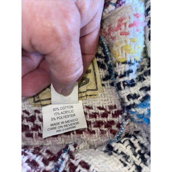 Baja Joe Unisex Pullover Hoodie Size Small Multicolor Rainbow Cotton Blend Boho - Picture 8 of 10